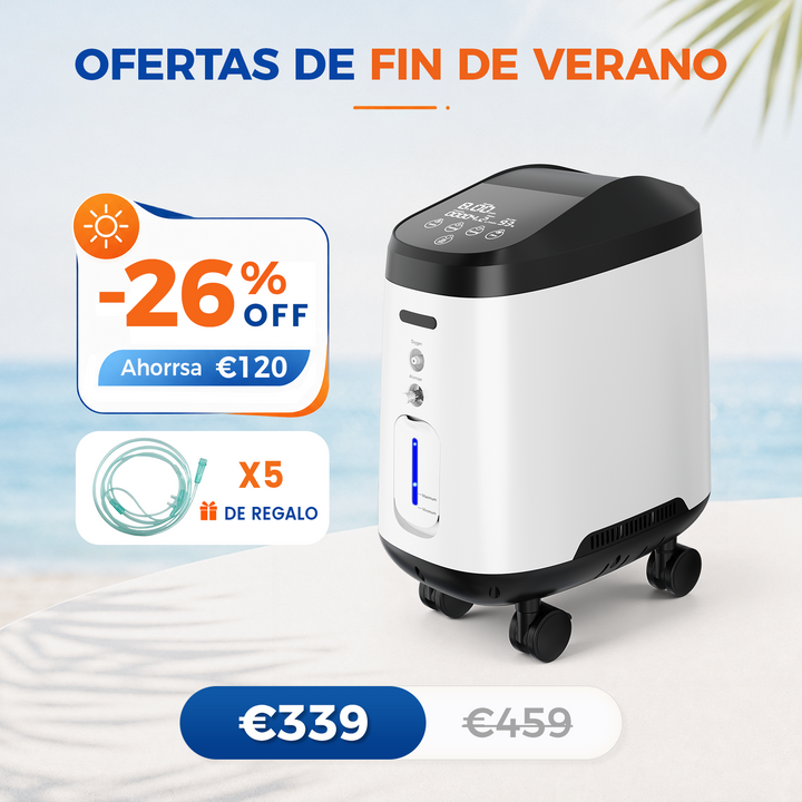 Concentrador de oxigeno doméstico VARON VH-2 PRO |  1-9 niveles (ajustable), funcionamiento 24 h, homologación CE