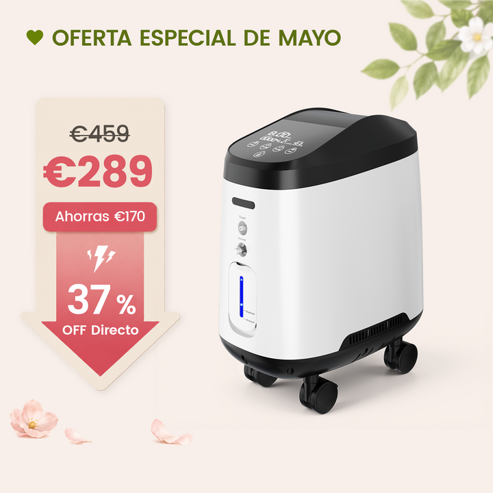 Concentrador de oxigeno doméstico VARON VH-2 PRO |  1-9 niveles (ajustable), funcionamiento 24 h, homologación CE