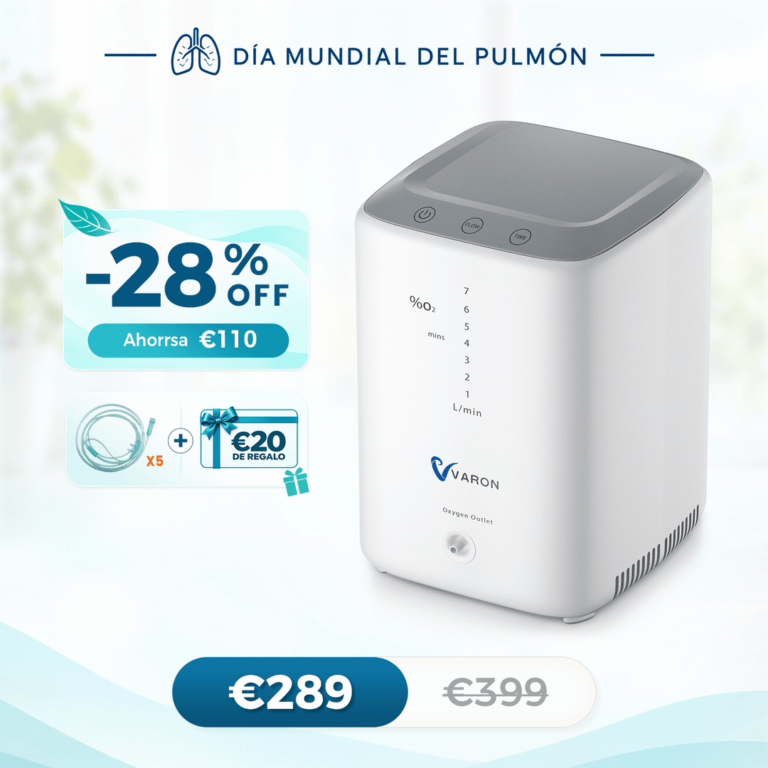 Concentrador de oxígeno doméstico VARON VH-3 | Terapia confortable de  1-7 niveles (ajustable), con certificación CE