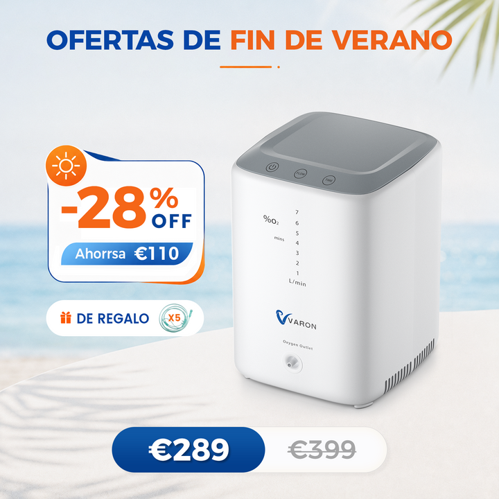 Concentrador de oxígeno doméstico VARON VH-3 | Terapia confortable de  1-7 niveles (ajustable), con certificación CE