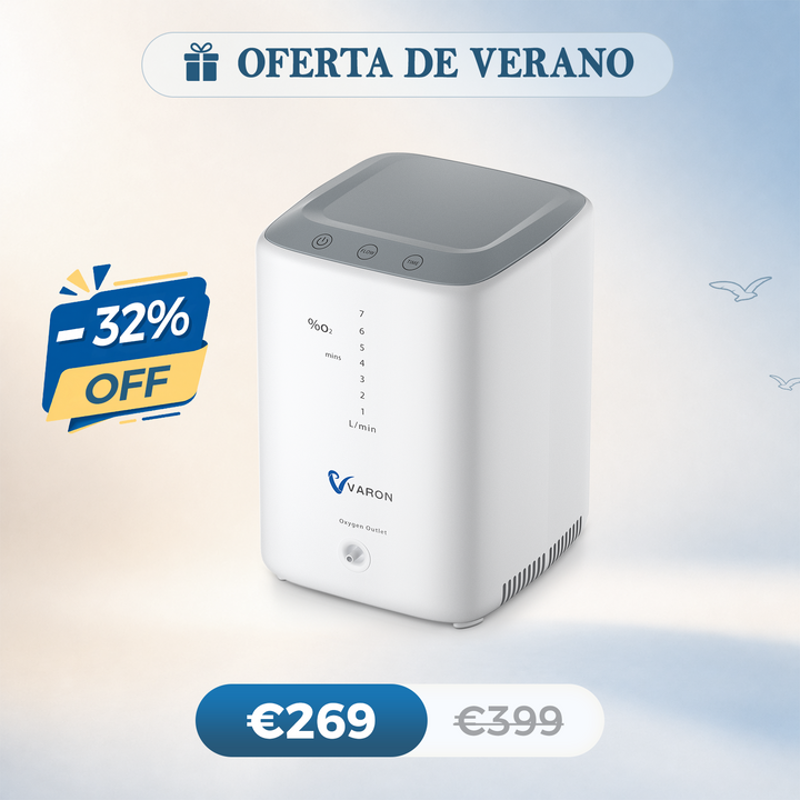 Concentrador de oxígeno doméstico VARON VH-3 | Terapia confortable de  1-7 niveles (ajustable), con certificación CE