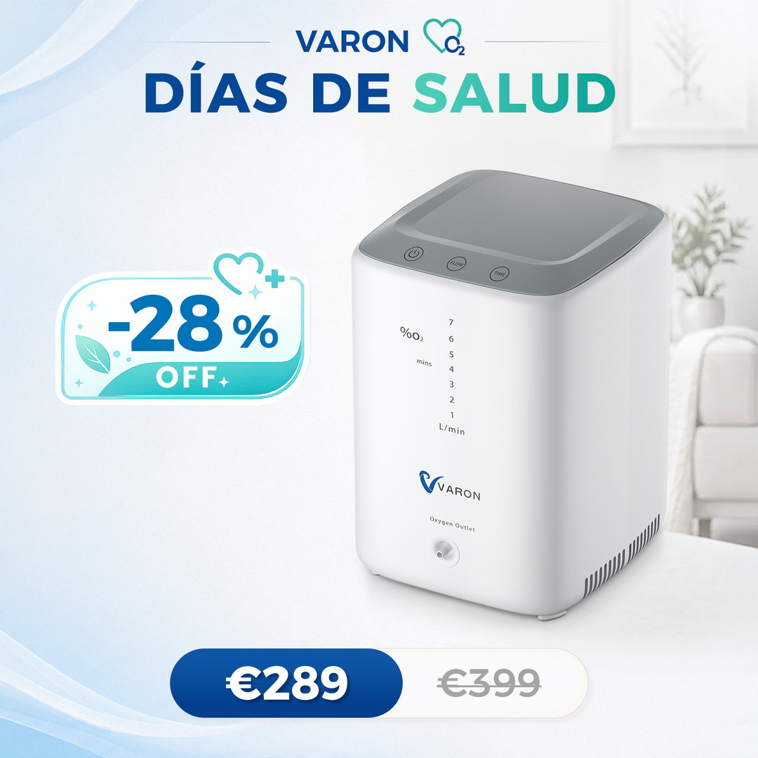 Concentrador de oxígeno doméstico VARON VH-3 | Terapia confortable de  1-7 niveles (ajustable), con certificación CE