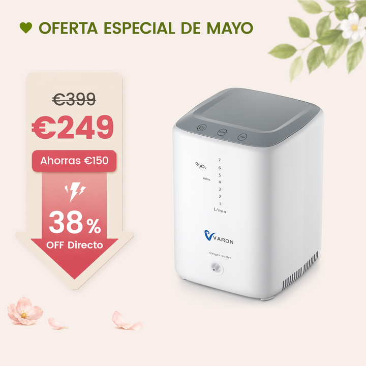 Concentrador de oxígeno doméstico VARON VH-3 | Terapia confortable de  1-7 niveles (ajustable), con certificación CE