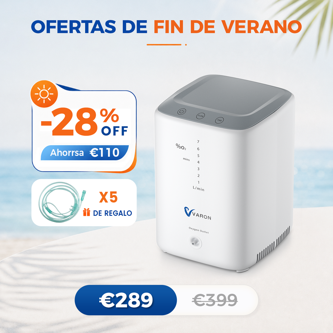 Concentrador de oxígeno doméstico VARON VH-3 | Terapia confortable de  1-7 niveles (ajustable), con certificación CE
