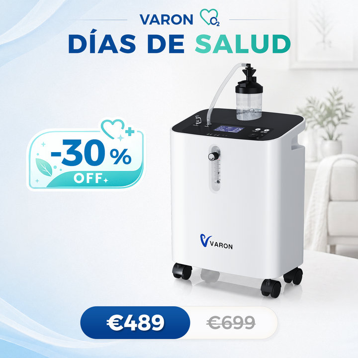 Concentrador de oxigeno doméstico VARON VH-3 PRO | Terapia confortable de  1-10 niveles (ajustable), con certificación CE