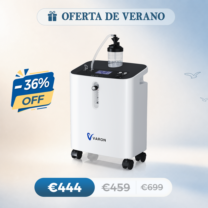 Concentrador de oxigeno doméstico VARON VH-3 PRO | Terapia confortable de  1-10 niveles (ajustable), con certificación CE