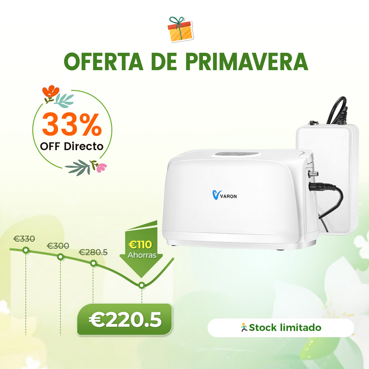 Concentrador de oxígeno pulsátil VARON VL-1 | Ideal para movilidad, con certificación CE