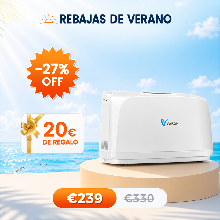 Concentrador de oxígeno pulsátil VARON VL-1 | Ideal para movilidad, con certificación CE