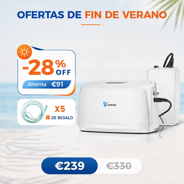 Concentrador de oxígeno pulsátil VARON VL-1 | Ideal para movilidad, con certificación CE