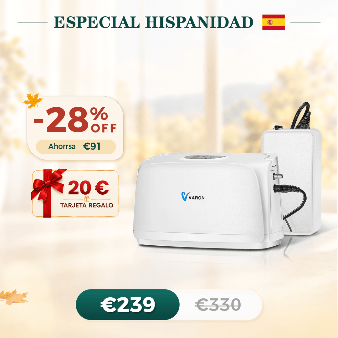 Concentrador de oxígeno pulsátil VARON VL-1 | Ideal para movilidad, con certificación CE