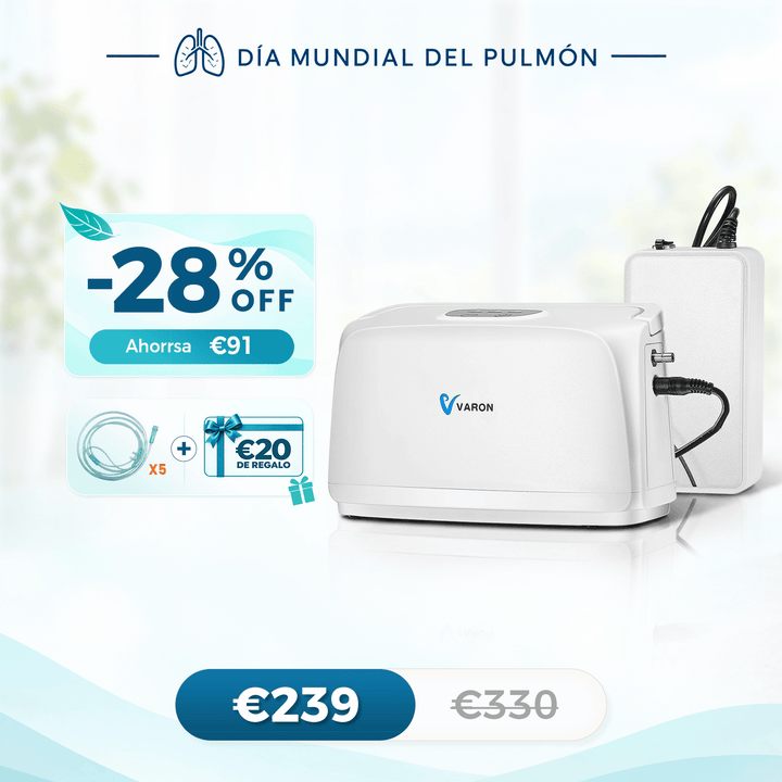 Concentrador de oxígeno pulsátil VARON VL-1 | Ideal para movilidad, con certificación CE