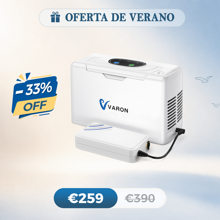 Concentrador de oxigeno portátil continuo VARON VL-2 Light de 3 l/min, con certificación CE