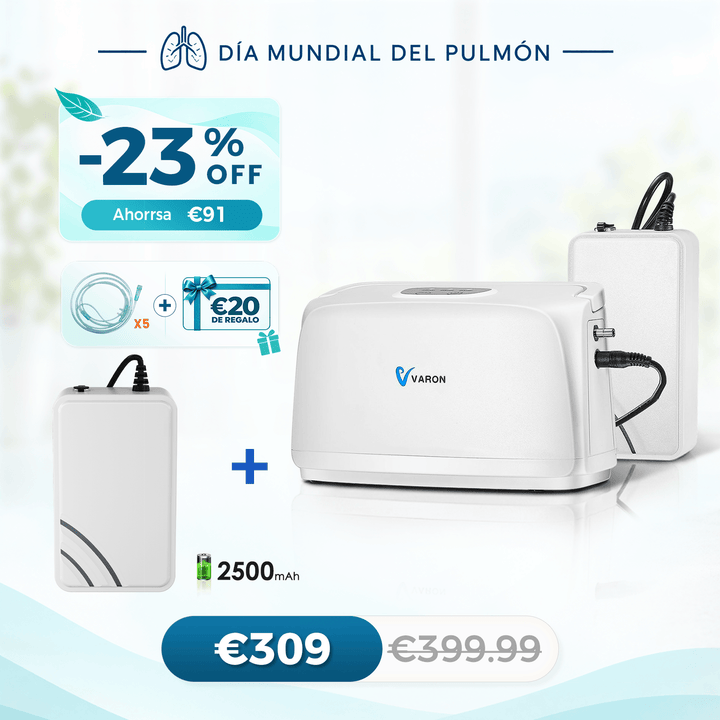 Concentrador de oxígeno pulsátil VARON VL-1 | Ideal para movilidad, con certificación CE
