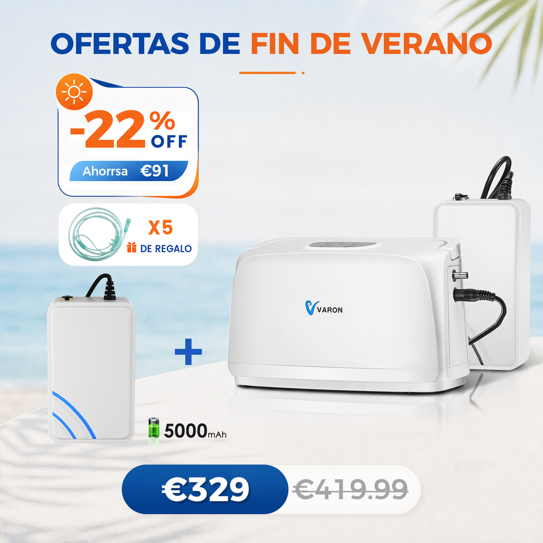 Concentrador de oxígeno pulsátil VARON VL-1 | Ideal para movilidad, con certificación CE