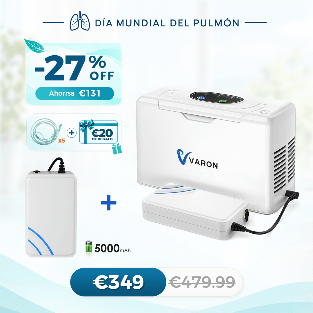 Concentrador de oxigeno portátil continuo VARON VL-2 Light de 3 l/min, con certificación CE