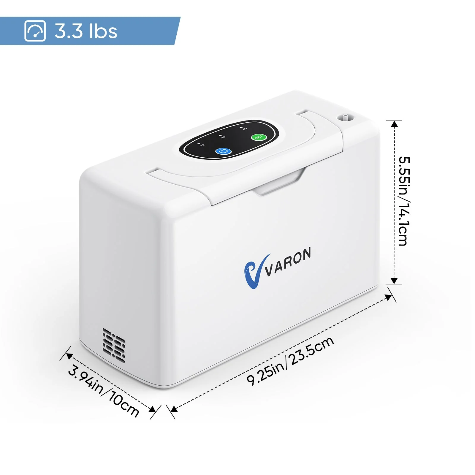 Concentrador de oxigeno portátil continuo VARON VL-2 Light de 3 l/min, con certificación CE