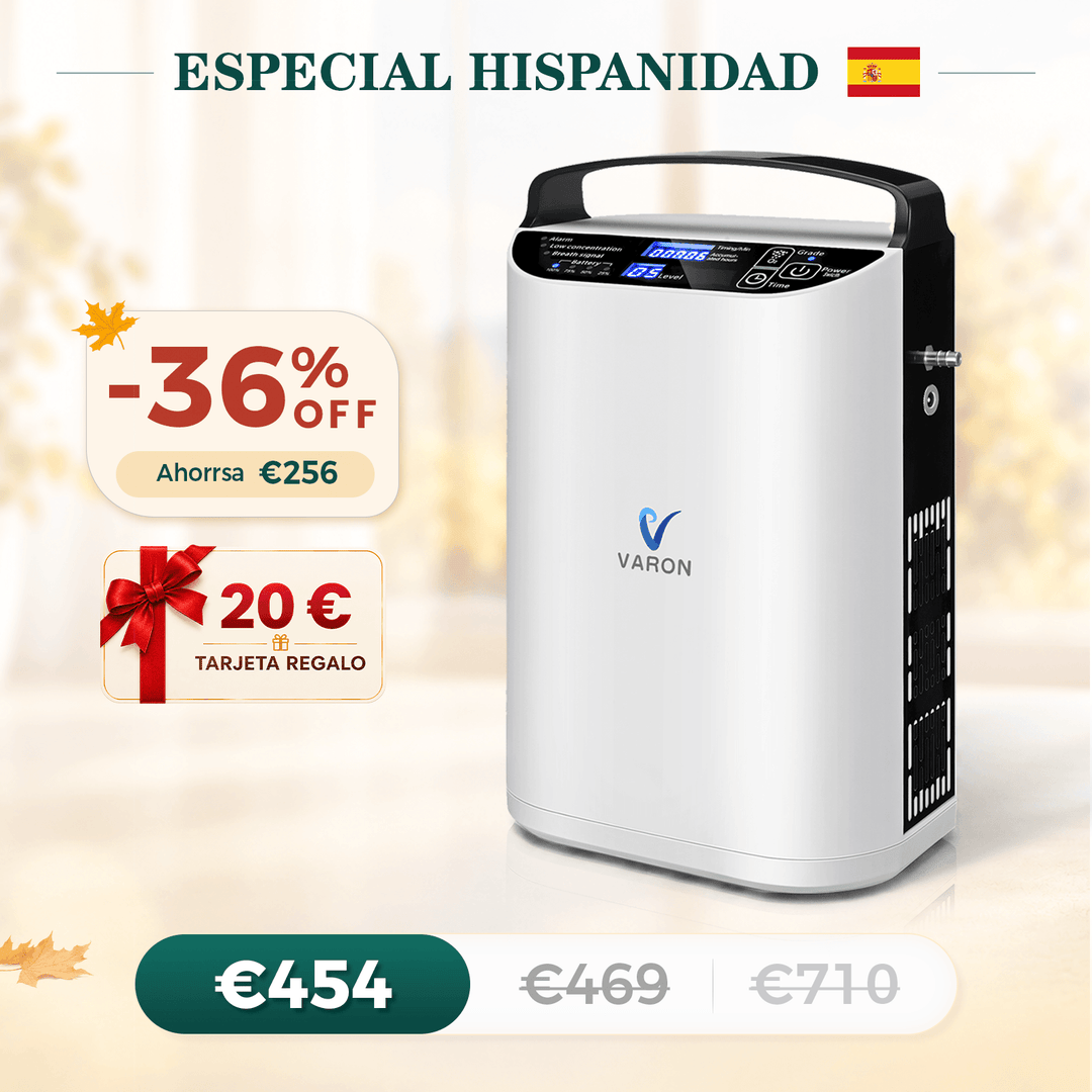 Concentrador de oxigeno portátil VARON VP-1 Pulse | Funcionamiento 24 horas, homologación CE