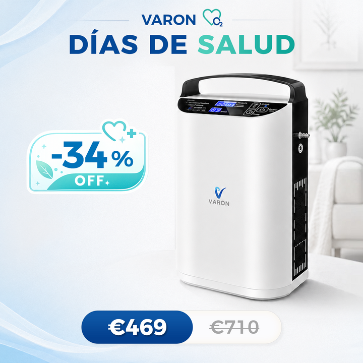 Concentrador de oxigeno portátil VARON VP-1 Pulse | Funcionamiento 24 horas, homologación CE
