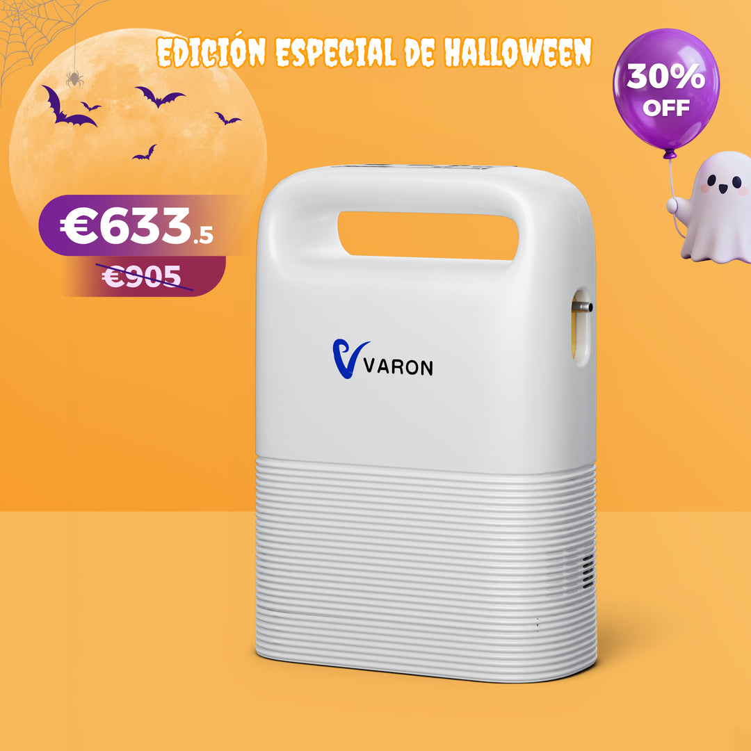 Concentrador de oxígeno portátil VARON VP-2 Pulse | 93 % de oxígeno, batería de larga duración, homologación CE