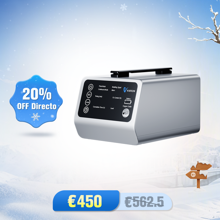 VARON VT-1 | Concentrador de oxigeno de viaje con doble modo (niveles 1-5)