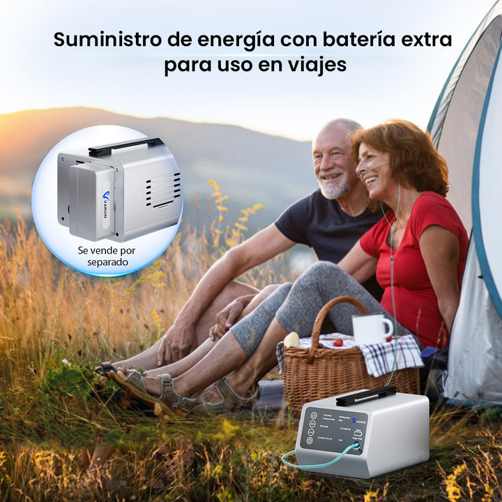 VARON VT-1 | Concentrador de oxígeno de viaje con doble modo (niveles 1-5)