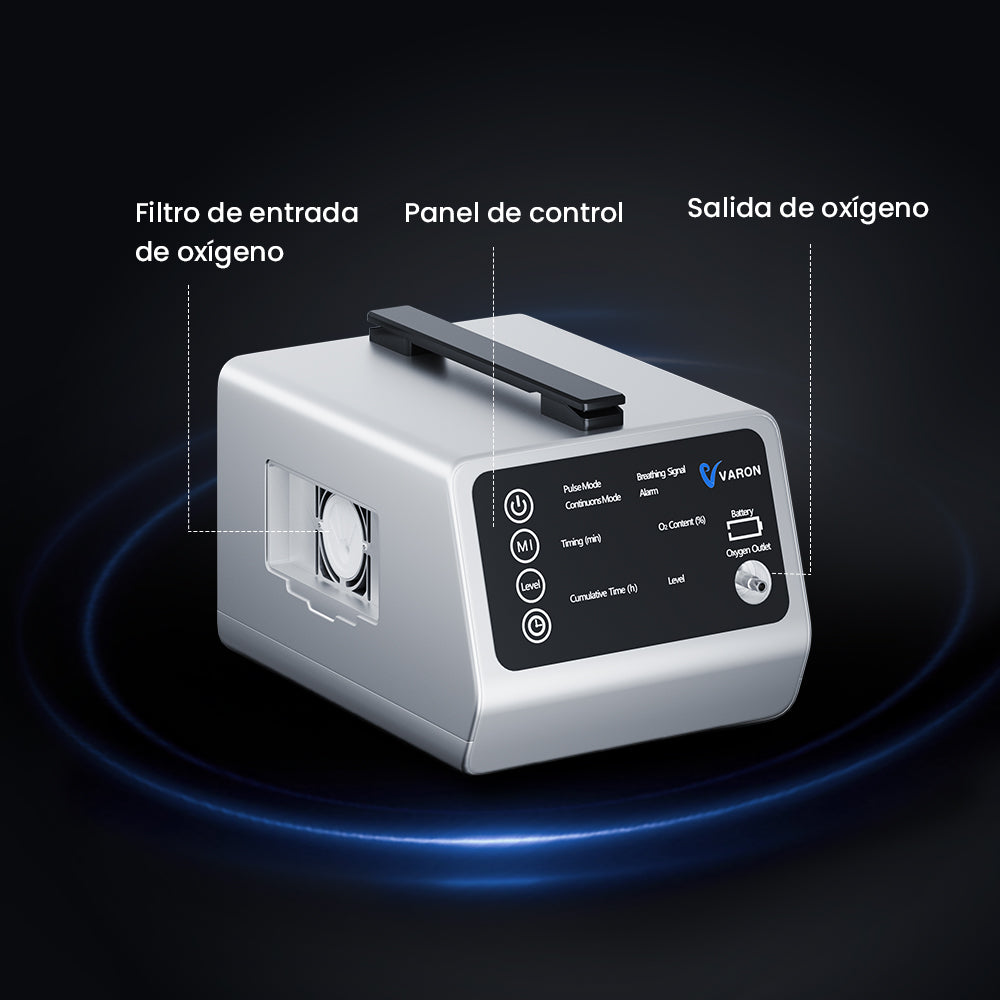 VARON VT-1 | Concentrador de oxígeno de viaje con doble modo (niveles 1-5)