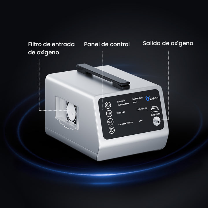 VARON VT-1 | Concentrador de oxígeno de viaje con doble modo (niveles 1-5)