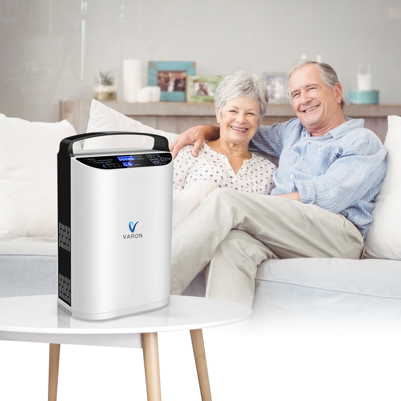 Concentrador de oxígeno portátil de flujo pulsado VARON VP-1, silencioso y confiable