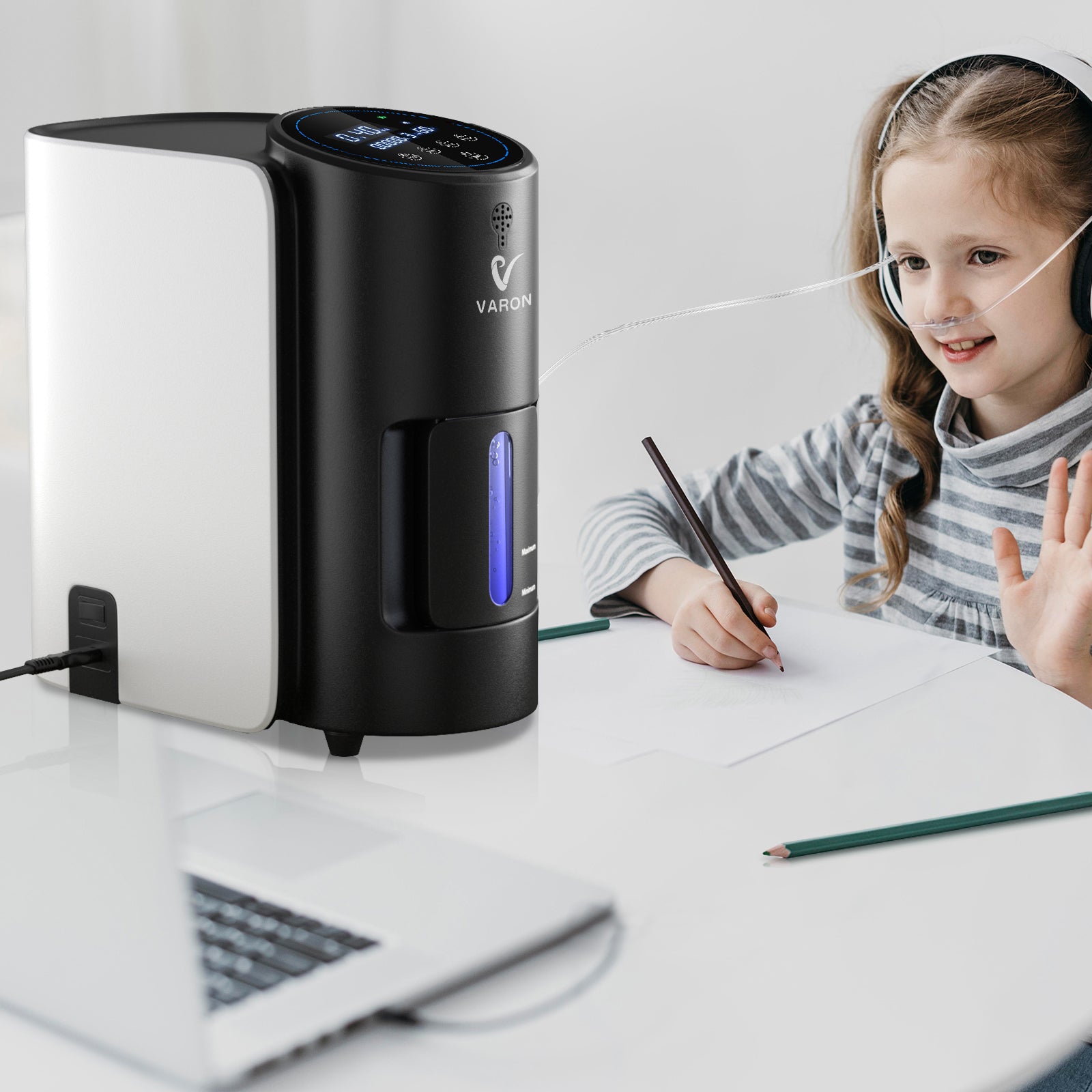 Concentrador de oxígeno continuo doméstico VARON VH-1 para niños
