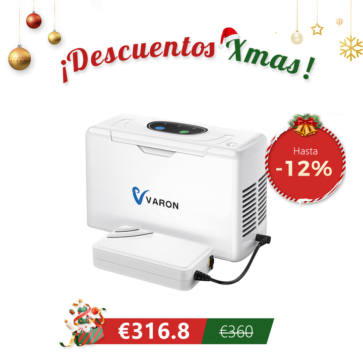 Concentrador de oxígeno portátil continuo VARON VL-2 Light de 3 l/min, con certificación CE