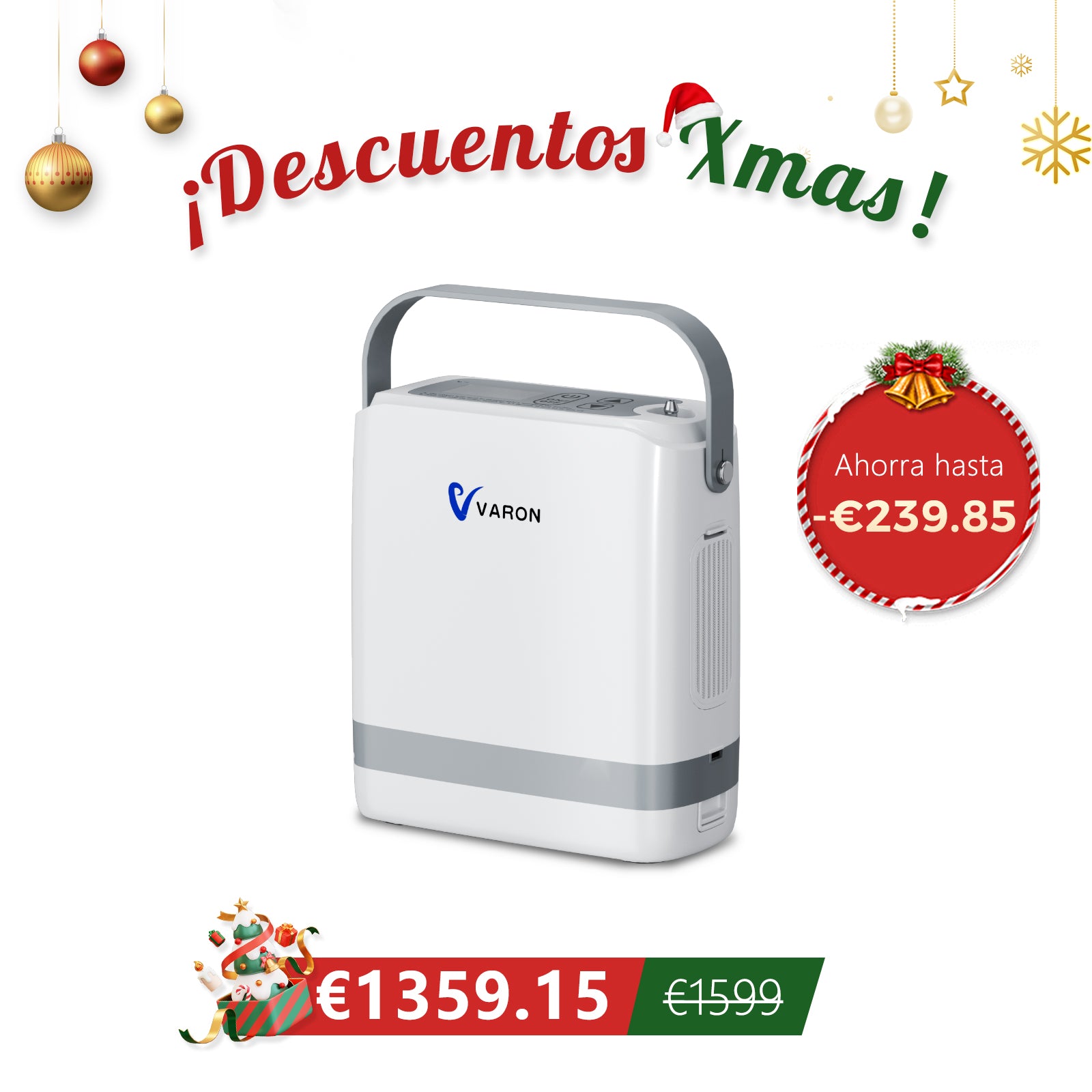 Preventa: New VARON VP-8G | Concentrador de Oxígeno Portátil de Flujo por Pulsos (niveles 1–8)